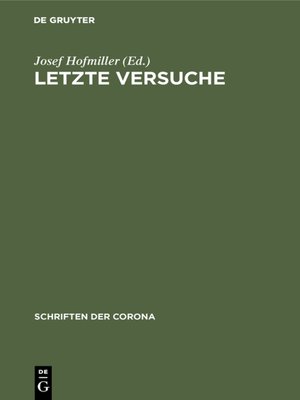 cover image of Letzte Versuche